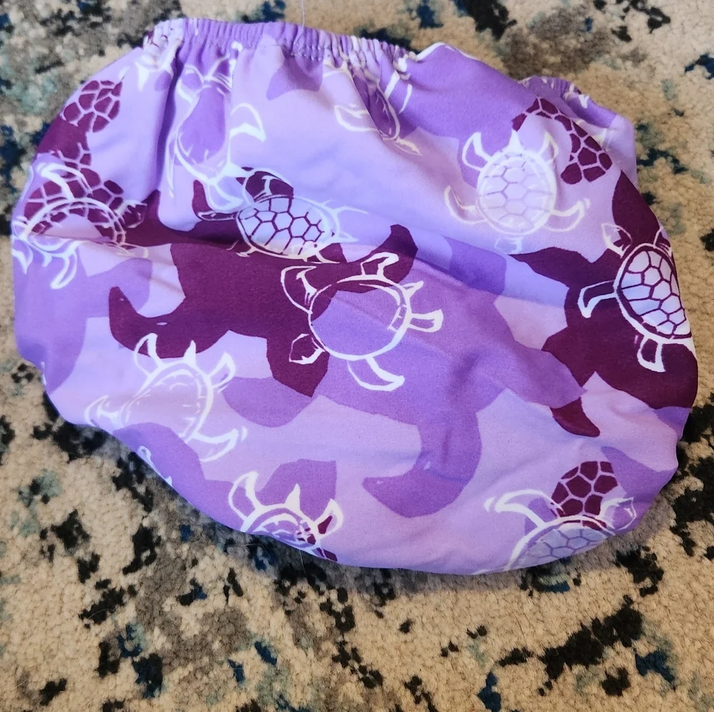 Purple Turtle Print Kids Swim Diaper